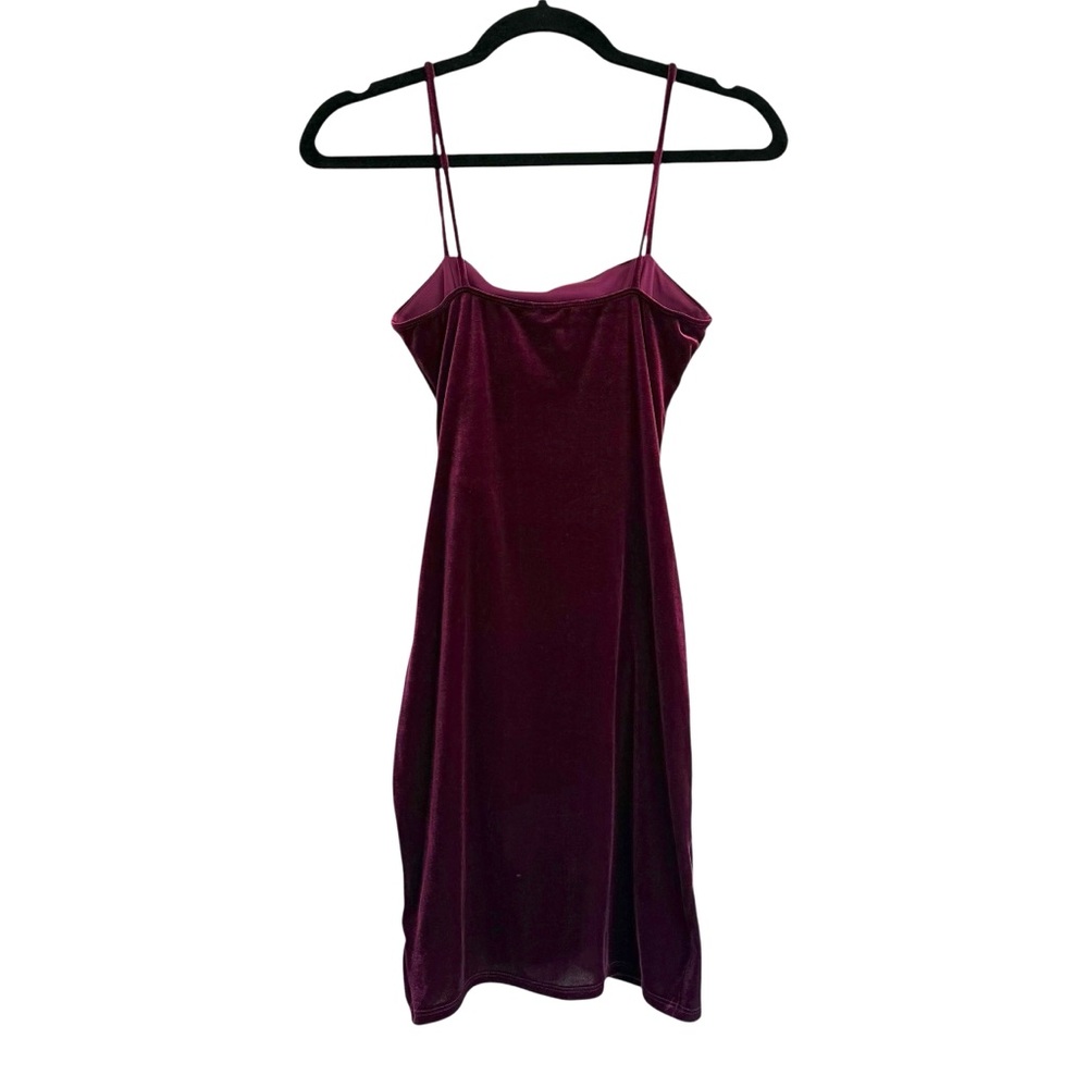 Windsor Burgundy Stretch Velvet Mini Party Dress Size Small - Picture 5 of 8
